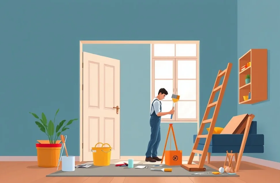 Intérieur rénové après travaux de peinture à Chemillé-en-Anjou
