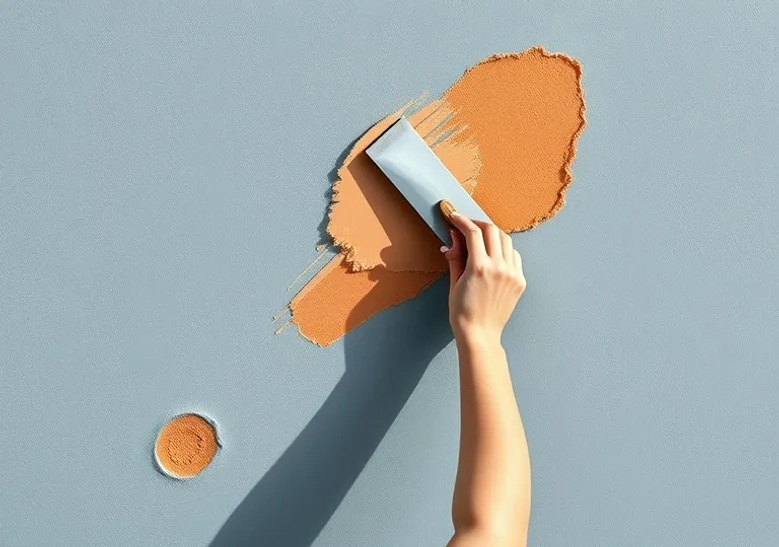 Application d'un enduit décoratif à la lisseuse sur un mur