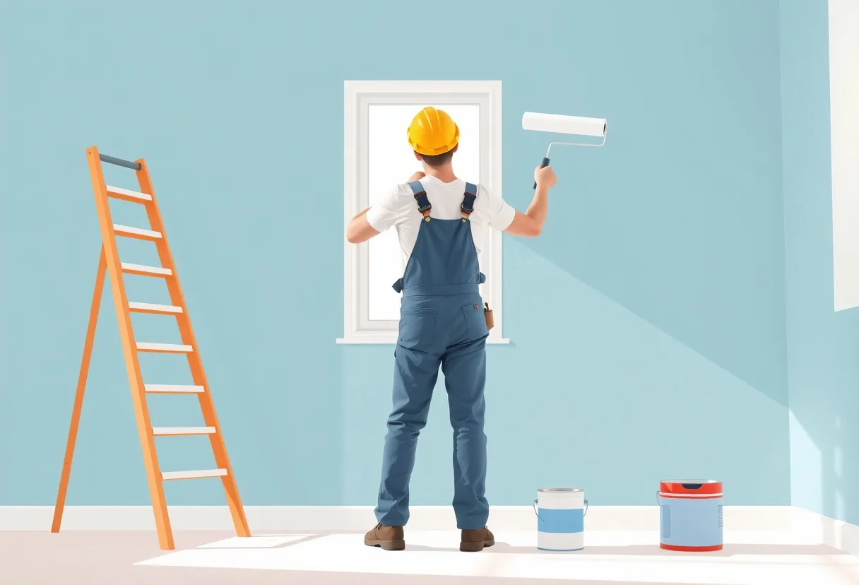 Peintre Chemillé-en-Anjou 49120 en intervention sur un chantier